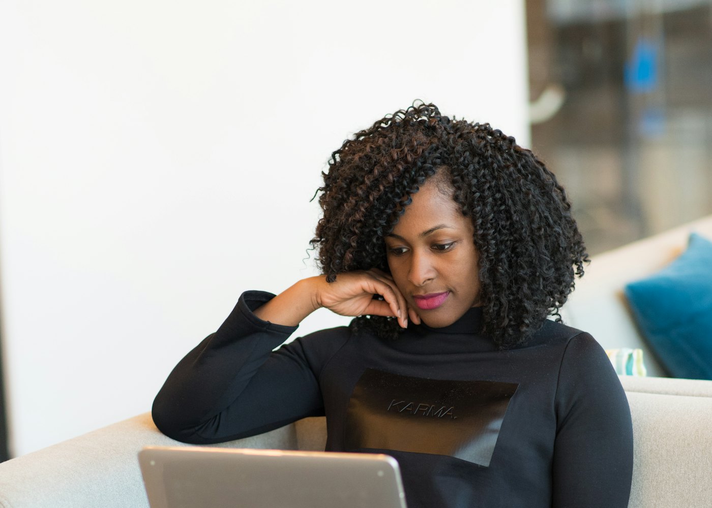 Person working from home on a laptop